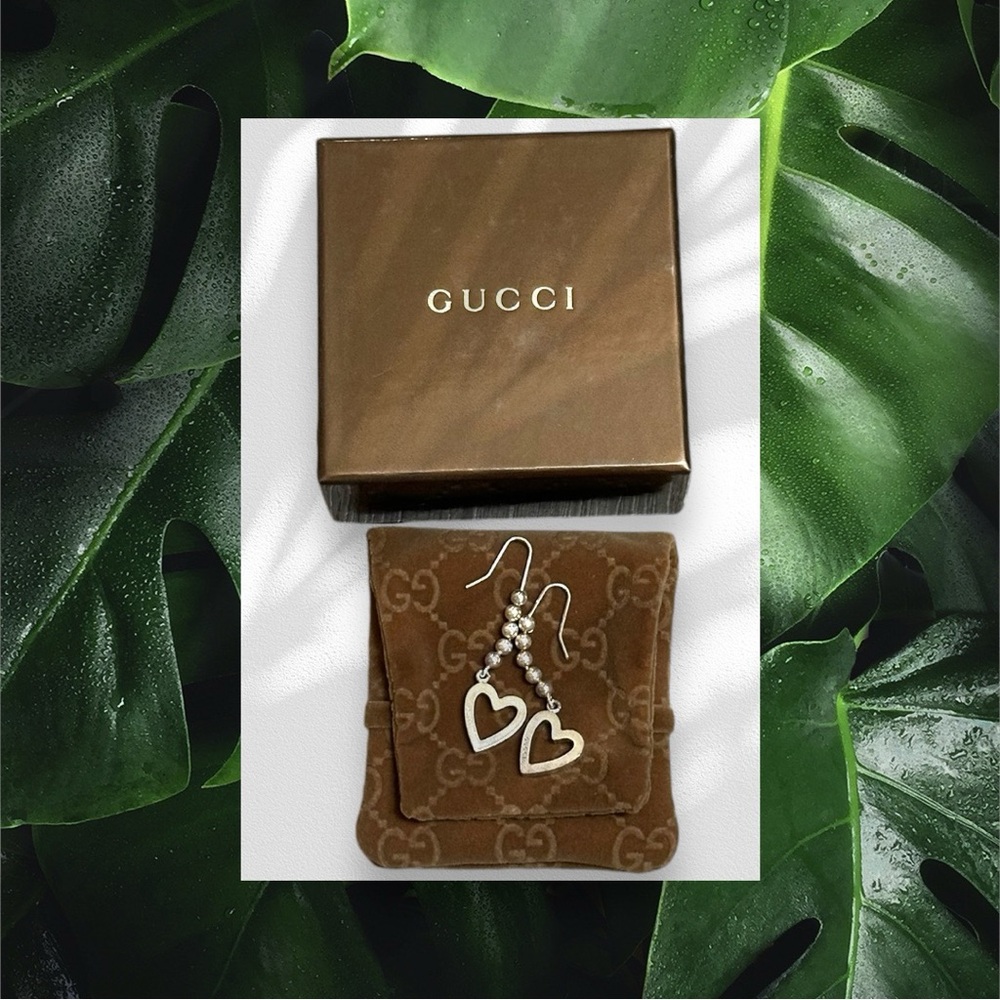 Authentic Gucci Sterling Silver Heart Earrings